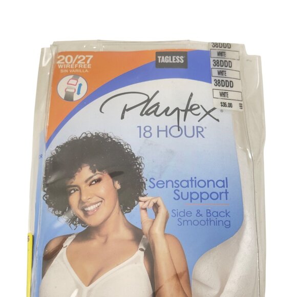 Playtex Other - Playtex 18 Hour Sensational Support Wire-Free Bra 20/27 White Women SZ 38DDD